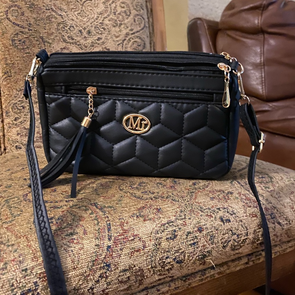 Small crossbody black handbag